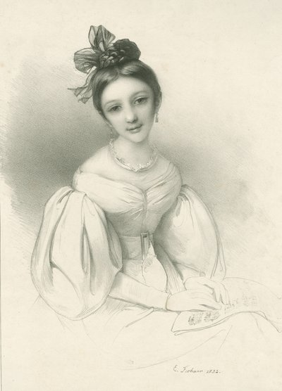 Portrait de Clara Wieck-Schumann 1819-1896, 1832 - Eduard Clemens Fechner
