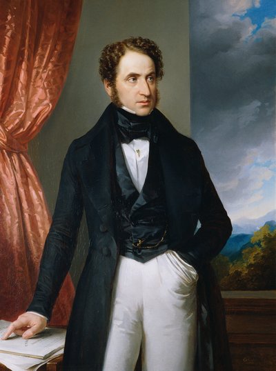 Portrait du violoniste et compositeur Josef Benesch 1795-1873, 1840 - Eduard Ender
