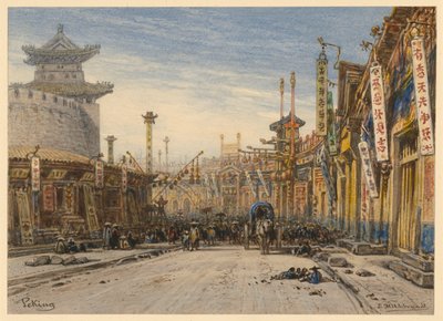 Rue à Pékin - Eduard Hildebrandt