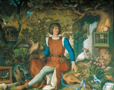 Portrait de Walther von der Vogelweide, de la saga de Tannhäuser - Eduard Ille