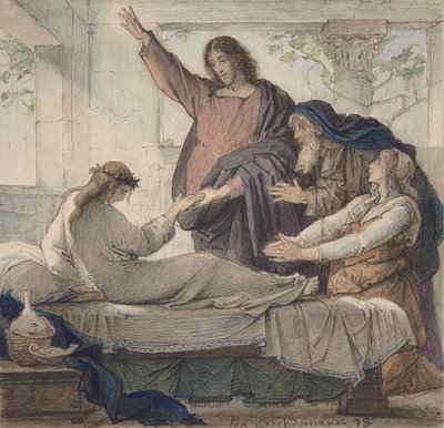 La résurrection de la fille de Jaïre - Eduard Julius Friedrich Bendemann