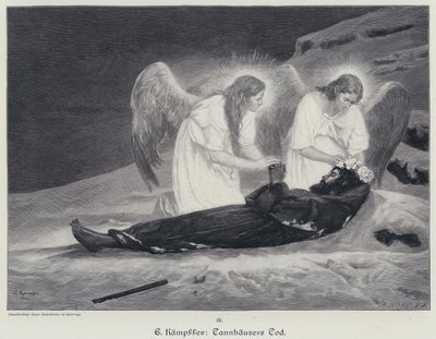 La Mort de Tannhäuser (gravure) - Eduard Kaempffer