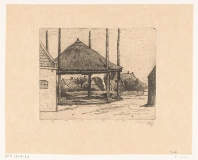 Ferme avec grange vide - Eduard Karsen (signed by artist)