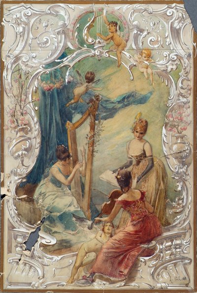 Chant (projet pour une peinture murale au Varieté Ronacher, Vienne) - Eduard Veith