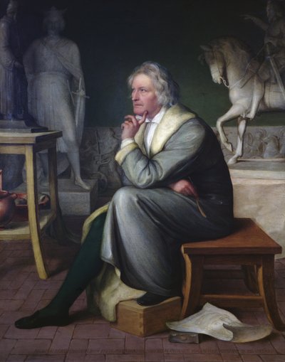 Bertel Thorvaldsen dans son atelier à Rome, 1834 - Eduard von Heuss
