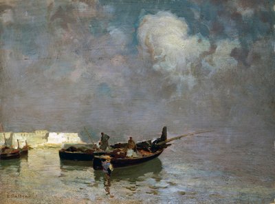 Marina avec des pêcheurs - Eduardo Dalbono