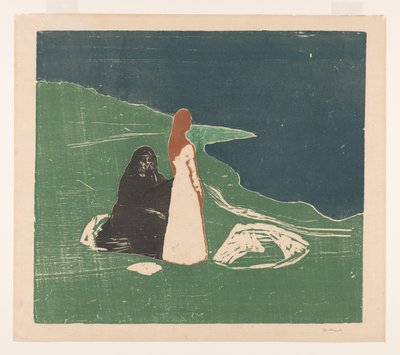Deux femmes sur le rivage - Edvard Munch (signed by artist)