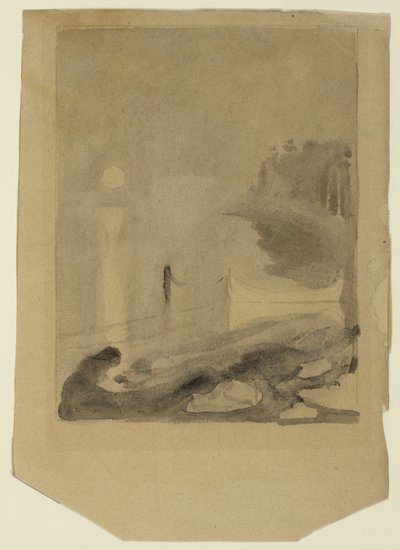 Un bateau attaché à un quai - Edvard Munch