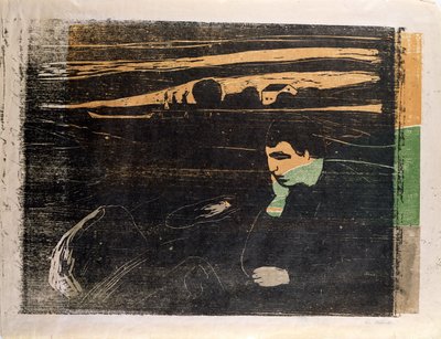 Soir, Mélancolie : Sur la plage (Abend, Melancholie am Strand) - Edvard Munch