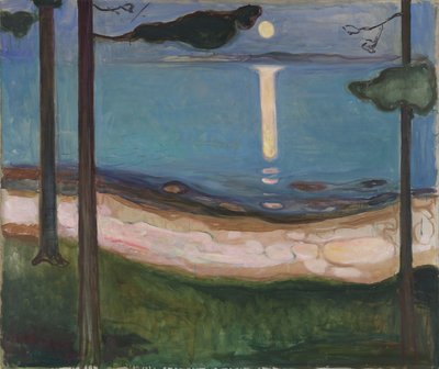 Paysage nordique au clair de lune. Peinture par Edvard Munch, 1895 - Edvard Munch