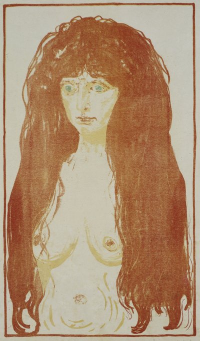 Femme nue aux cheveux roux et aux yeux verts - Edvard Munch