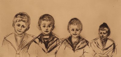 Portrait des quatre garçons Linde - Edvard Munch