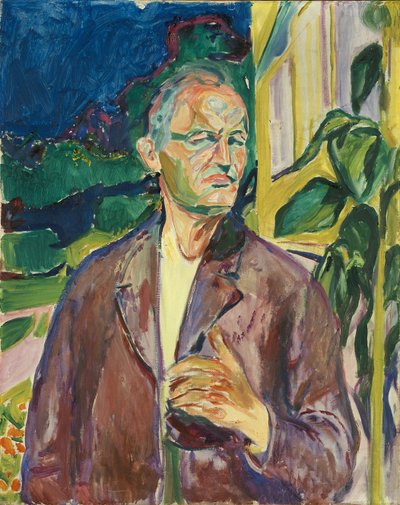 Autoportrait devant le mur de la maison - Edvard Munch