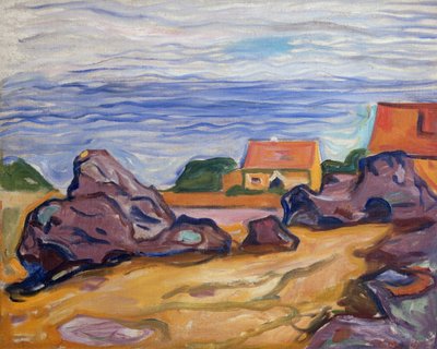 Deux maisons à Borre - Edvard Munch