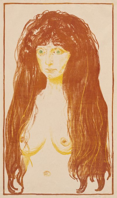 Femme aux cheveux roux et aux yeux verts (Le péché) - Edvard Munch