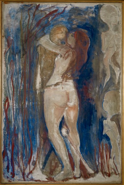 Jeune fille et la mort (peinture sur toile) - Edvard Munch