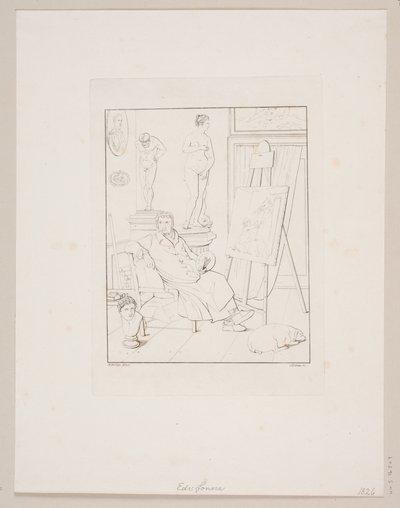 C.A. Lorentzen dans son atelier - Edvard Sonne