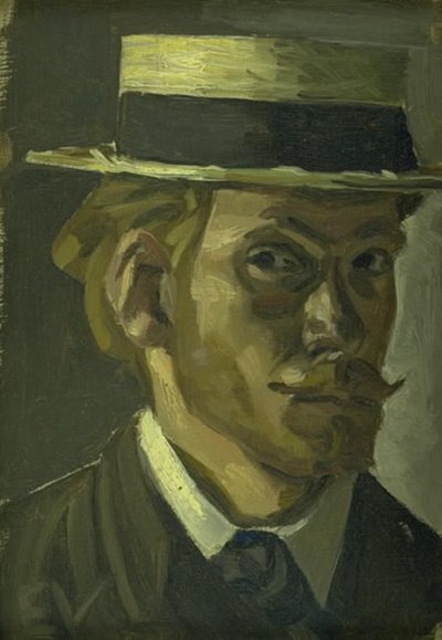 Autoportrait avec un chapeau de paille - Edvard Weie