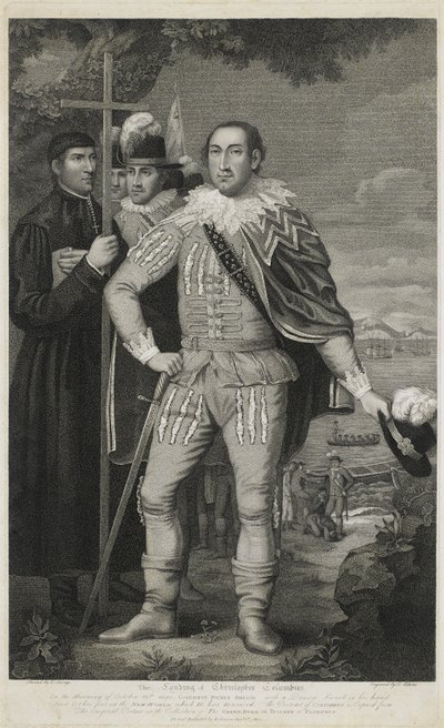 Débarquement de Christophe Colomb, gravé par David Edwin - Edward (after) Savage