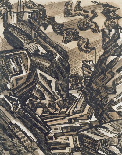 Dessin de la région noire : Usines sidérurgiques - Edward Alexander Wadsworth