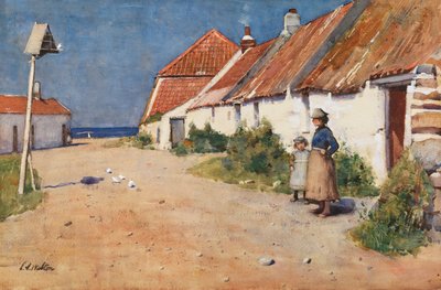 Cottages en bord de mer avec pigeonnier - Edward Arthur Walton