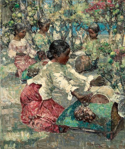 Dentellières birmanes - Edward Atkinson Hornel