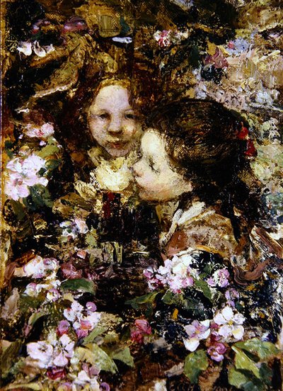 Deux filles parmi les fleurs - Edward Atkinson Hornel