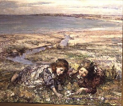 Deux filles sur une plage - Edward Atkinson Hornel