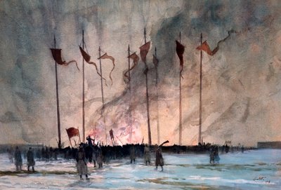 Enterrement des Victimes de la Révolution Russe par Lintott - Edward Barnard Lintott