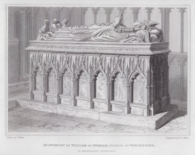Monument de Guillaume de Wykham, évêque de Winchester, dans la cathédrale de Winchester - Edward Blore