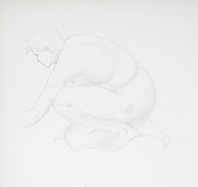 Nu féminin accroupi - Edward Burne-Jones
