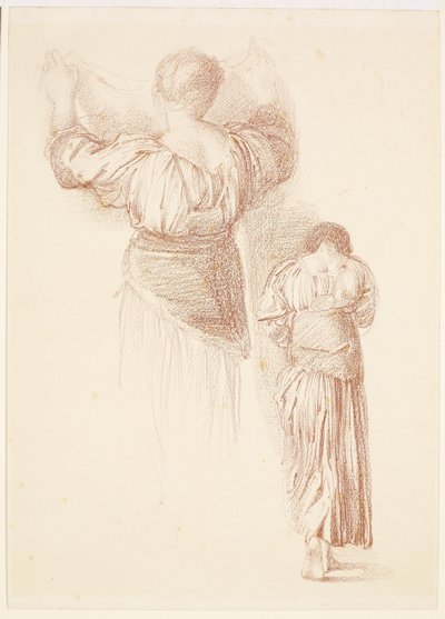 Études de draperie féminine, études de draperie féminine vues de dos - Edward Burne-Jones