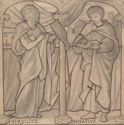 Conception préparatoire pour une fenêtre en vitrail, Virgile et Horace - Edward Burne-Jones