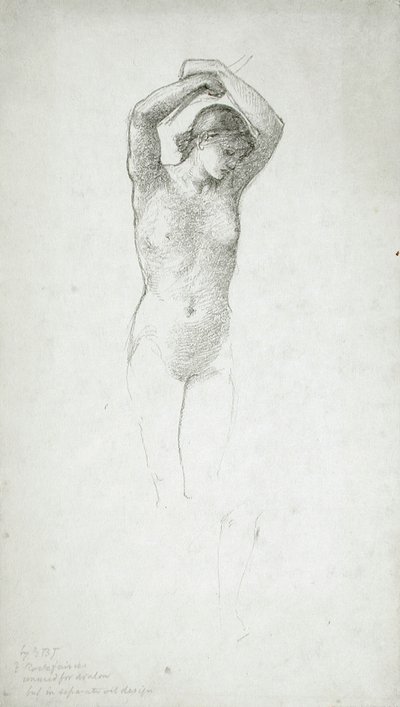 Nu féminin debout, les bras levés - Edward Burne-Jones