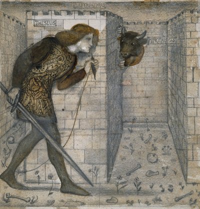 Design de tuiles - Thésée et le Minotaure dans le Labyrinthe - Edward Burne-Jones
