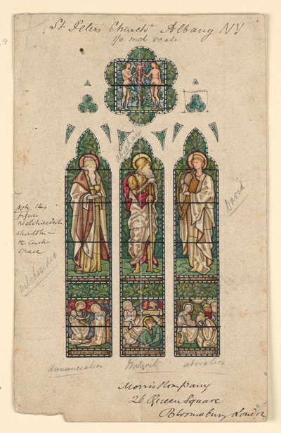 Dessin, église Saint-Pierre, Alb, vers 1870 - Edward Burne Jones