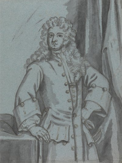 Un gentleman portant un long manteau boutonné avec de grands poignets - Edward Byng