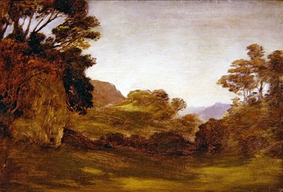 Une route à travers un paysage boisé - Edward Calvert