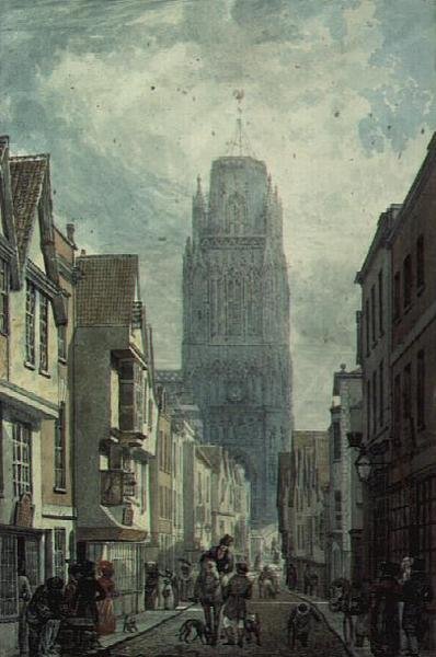 Rue Redcliffe, Bristol, montrant la tour de l