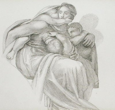 Mère et trois enfants - Edward Coley Burne Jones