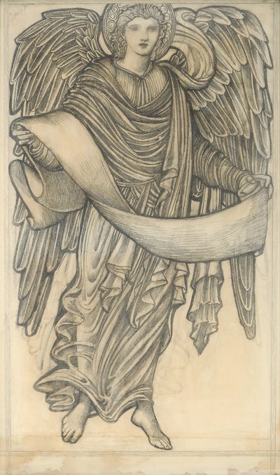 Ange avec parchemin - figure numéro huit, 1880 - Edward Burne Jones