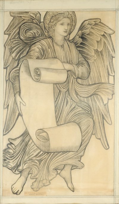 Ange avec parchemin - figure numéro sept, 1880 - Edward Burne Jones