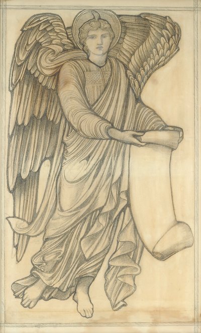 Ange avec parchemin - figure numéro six, 1880 - Edward Burne Jones