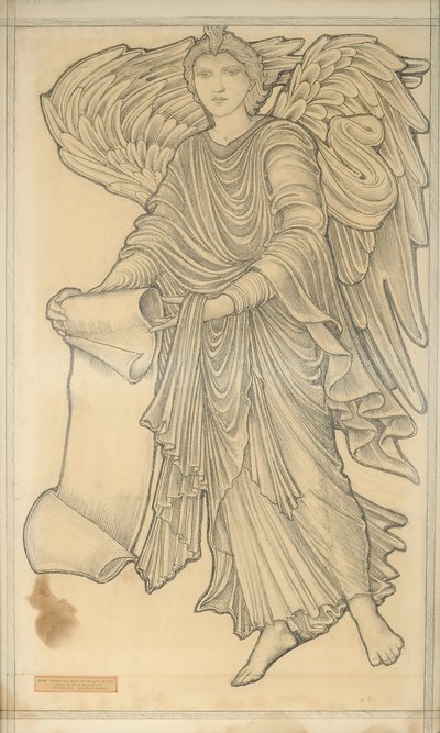 Ange avec parchemin - figure numéro dix, 1880 - Edward Burne Jones
