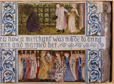 Panneau de carreaux de La Belle et la Bête, Morris, Marshall, Faulkner & Co., vers 1867 - Edward Burne Jones