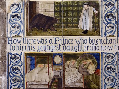 Panneau de carreaux La Belle et la Bête, Morris, Marshall, Faulkner & Co., vers 1867 - Edward Burne Jones