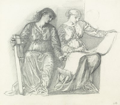 Étude pour "Musique", c.1865 - Edward Burne Jones