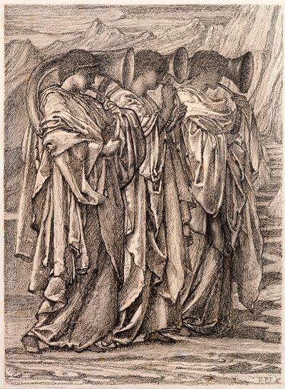 Étude pour "Le Défi dans le désert", vers 1875 - Edward Burne Jones