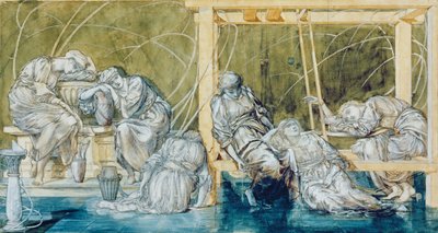 Étude pour La Cour du Jardin, de la série Briar Rose - Edward Burne Jones