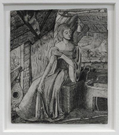 Sujet non identifié, possiblement la fille de Cupidon près de sa forge - Edward Coley Burne Jones